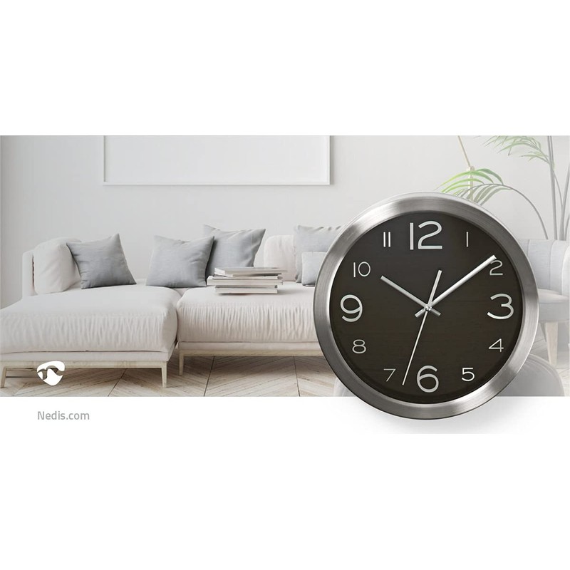 NEDIS CLWA010MT30BK Circular Wall Clock | 30 cm Diameter |