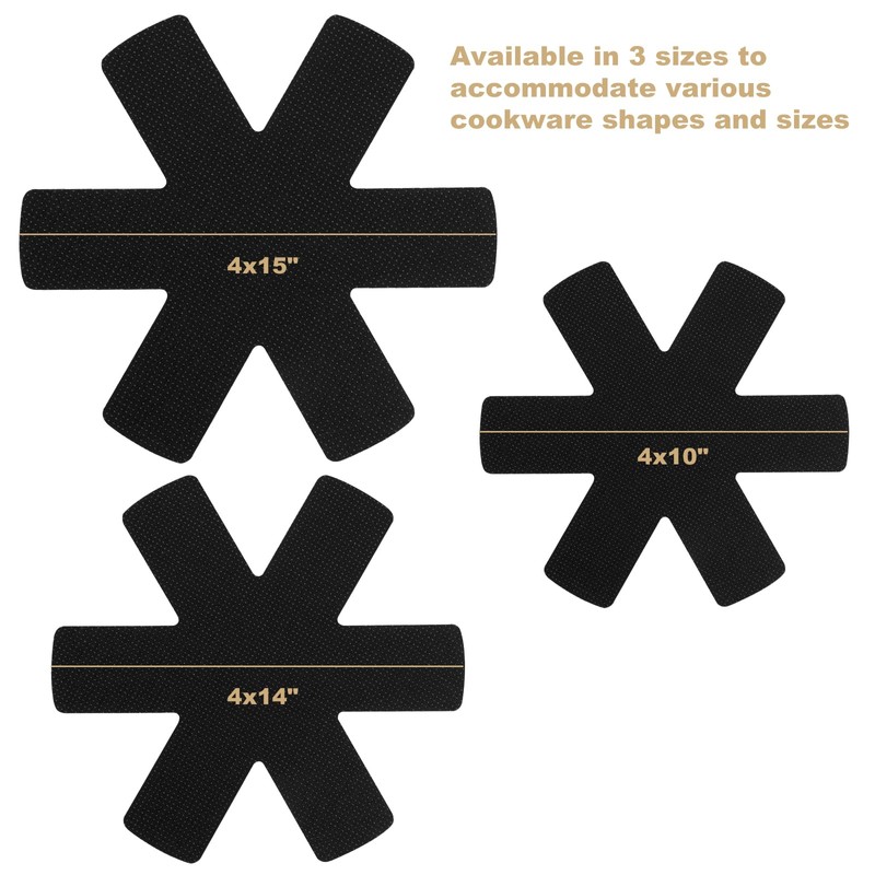 Aoluguya 12 Pack Anti-Slip Pan and Pot Protectors Separators for