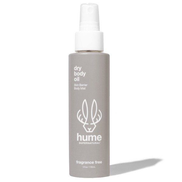 HUME SUPERNATURAL Dry Body Oil Spray - Moisturizing Body Oil for Dry Skin, After Shower Body Oils for Women and Men, Dry Oil Body Spray, Nourishing, Hydration, Glow, Probiotic, Fragrance Free, 1 Pack