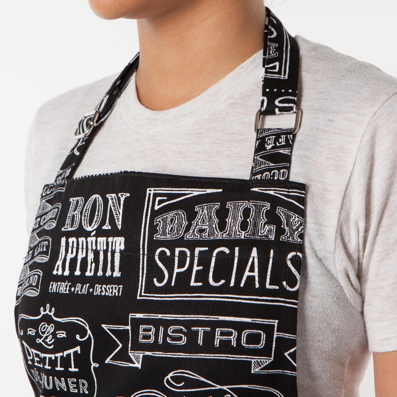 Now Designs Chalkboard Cotton Chef's Kitchen Apron, Black Print 28