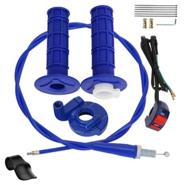 HIAORS 7/8" Mini Bike Throttle Cable Handle Grips Assembly Kit Compatible with Coleman CT200U BT200X CC100X Predator 212cc Baja Warrior MB200 MB165 Motovox CRF50 SSR Apollo Pit Dirt Bike Parts (Blue)