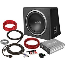 Belva BPKG110v2 500W Single 10” Car Subwoofer with Ported Enclosure, Monoblock Amplifier, Wiring Kit and Remote Bass Knob