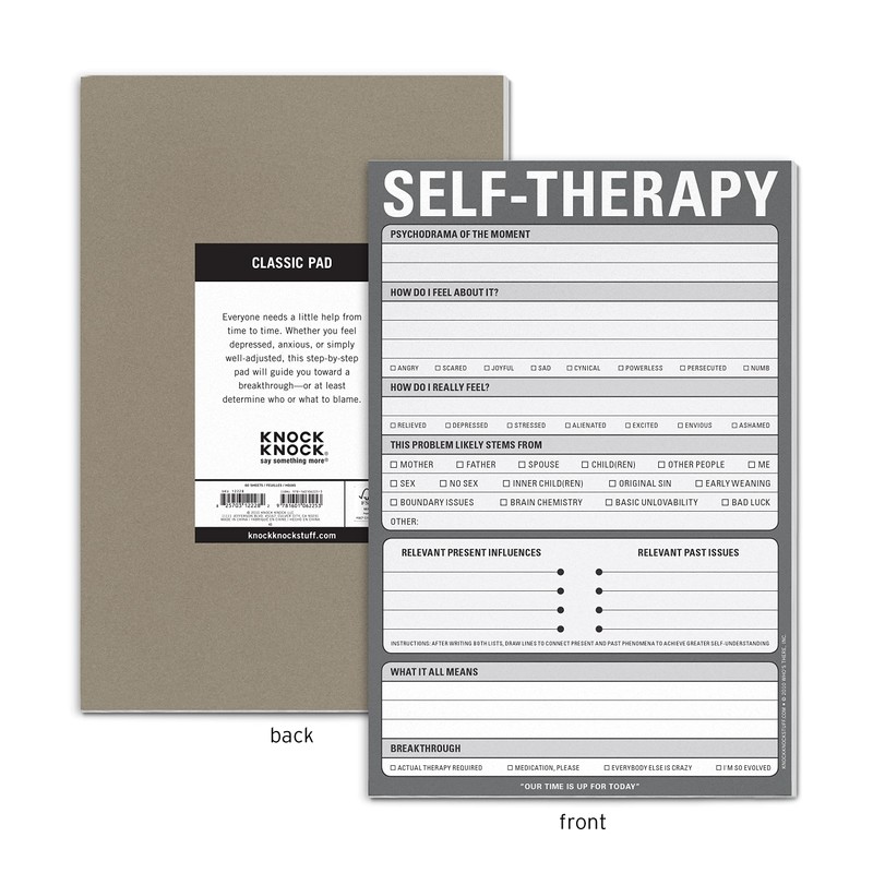 Knock Knock Self-Therapy , Checklist Note Pad for Step-by-Step Stress