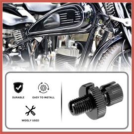 ACROPIX 1 Pcs M10 Brake Clutch Cable Line Adjuster Screw Adjusting Bolt with Slotted for Motorcycle Bike Scooter Aluminum Alloy Black Car Parts