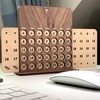Elegant Birch Wood Perpetual Calendar - Wooden Desktop Accessory -