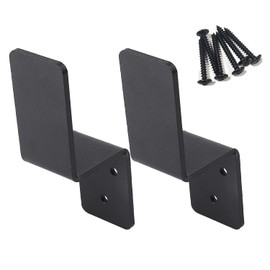 KSWLOR 2x4 Door Barricade Brackets|Heavy Duty Steel Drop Open Bar Security Door Lock Bracket Door Barricade Closed Bar Holder Fits 2x4 Lumber,Security Z Bracket Door Reinforcement Jammer Stopper Lock