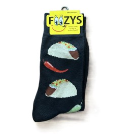 Foozys NWT Foozys Taco Chili Pepper Pattern Novelty Crew Socks Mens One Size