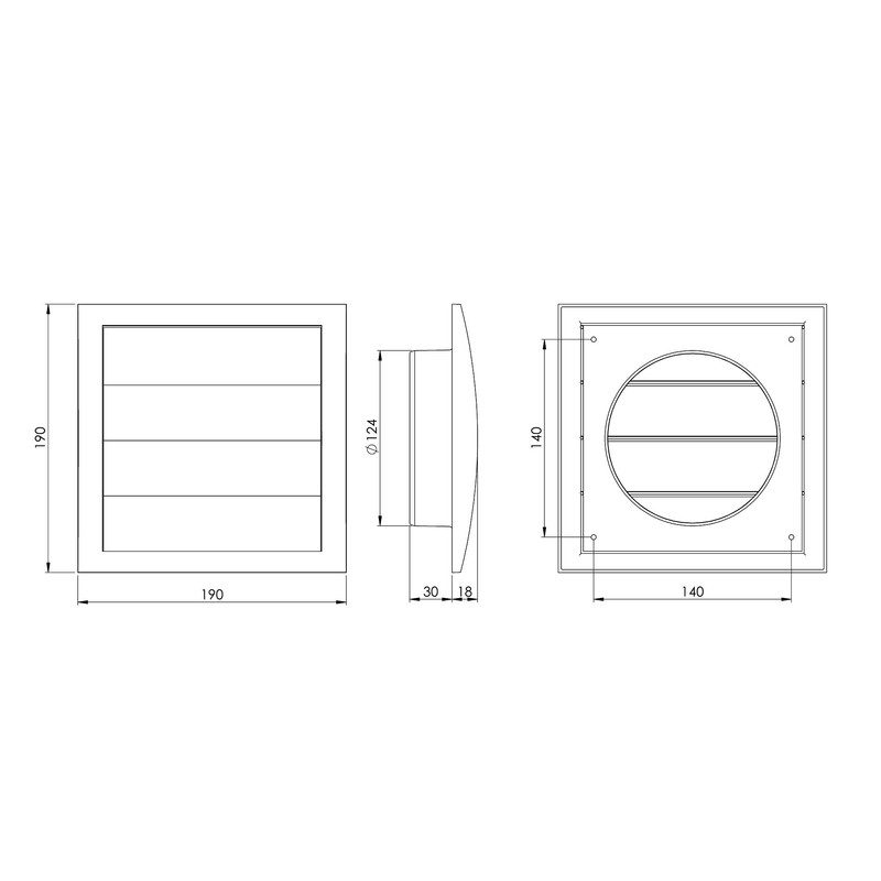 Steinberg14 Brown 125mm / 5'' Plastic Gravity Grille - Ducting