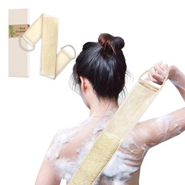 Natural Loofah Back Scrubber for Women(1Pack),Exfoliating Bath Luffa Sponge Made from Organic Loofa for Daily Shower