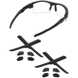 Betterun Black Replacement Nose Pads Pieces Ear Socks Rubber Kits for Oakley Fast Jacket OO9097 / Fast Jacket XL OO9156 Sunglasses
