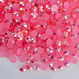 Flatback Rhinestones Round Gems for Nails Art and Crafts 620Pcs SS30 6mm AB Crystals Glitter Stone DIY Bags Clothes Shoes (Dark Pink AB)