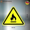 Pack of 8 Warning Stickers 6 x 5 cm Fire