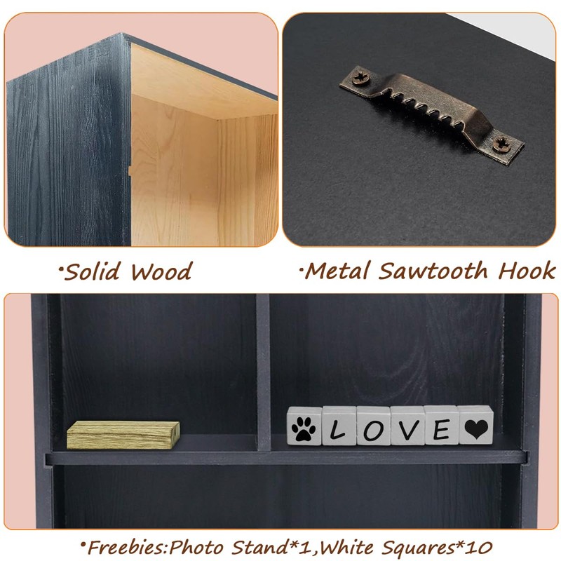 Sofunii Pet Memorial Shadow Box with Shelves for Dogs or