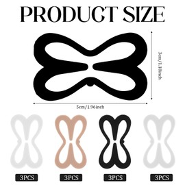 TIESOME Pack of 12 Bra Straps Clips, Racerback Bra Clips Bra Straps Holder Bra Clips for Bra Straps Back Bra Clip Back for Wedding Dresses, Fitness Sports, Prevent Shoulder Straps Slipping,