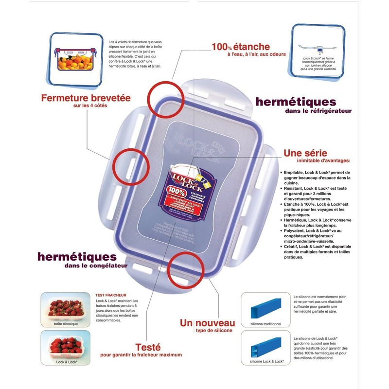 Lock & Lock, No BPA, Water Tight, Food Storage Container,