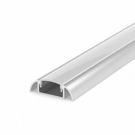 Mextronic Anodised Aluminium Profile Anodised Aluminium Profile LED Profile Aluminium Surface-Mounted Profile Slim M2-1 Opal Cover 100 cm Aluminium for LED Strip Strips