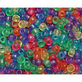 JOLLY STORE Crafts® Frosted Multi 9x6mm Pony Beads 500pc for crafts hair kandi jewelry made in USA