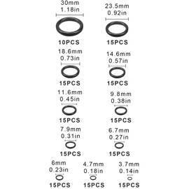 LNGJIN 160-Piece Ceramic Fishing Rod Rings, 12 Sizes 3.7 mm - 30 mm Fishing Rod Ceramic Guide Rings, Fishing Rod Repair Set, Fishing Rod Guide Rings, Fishing Rod Guide Rod Ring Set with Storage Box