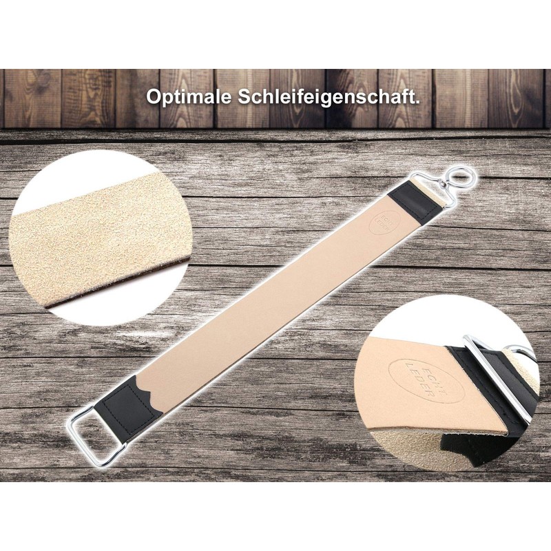 Straight Razor Set 3-Piece with Leather Strop and Abrasive Paste