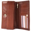 Ladies Soft Real Nappa Leather Long Flap-over Purse with Inner