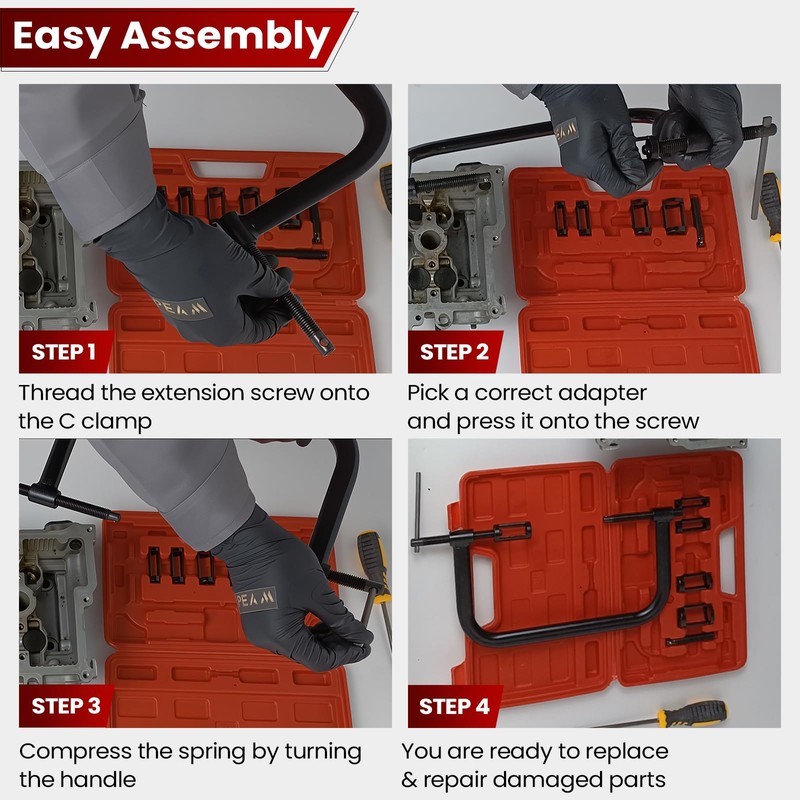 ATPEAM Auto Valve Spring Compressor C Clamp Tool Set Suitable