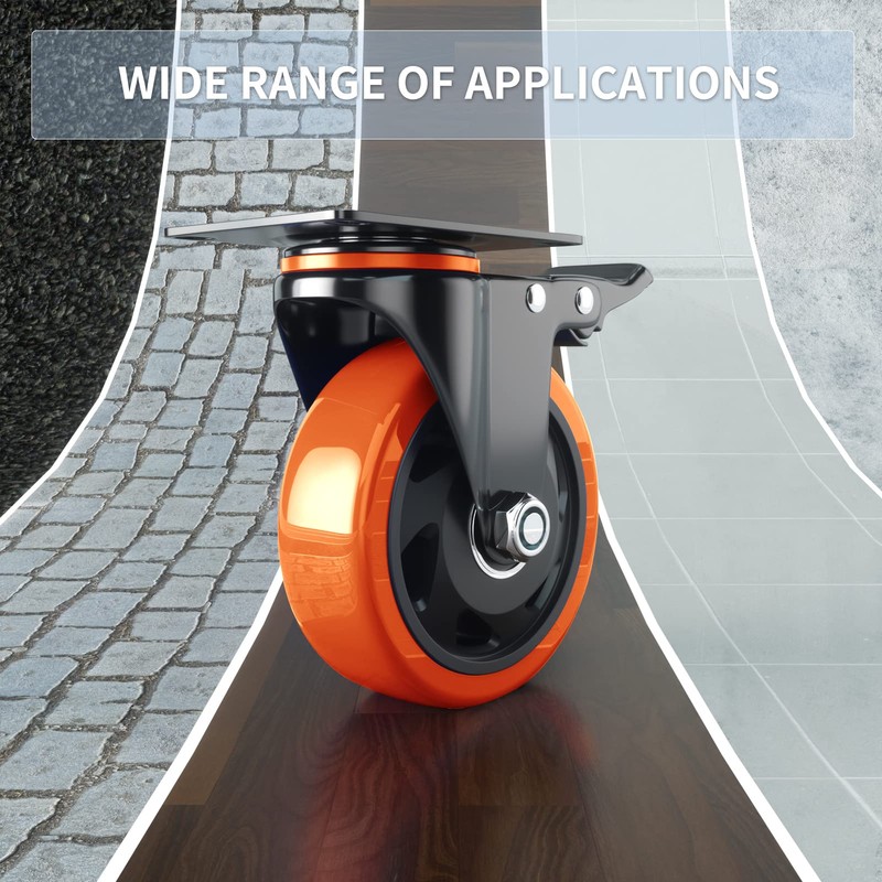 Casters Set of 4 Heavy Duty,5 Inch Caster Wheels with
