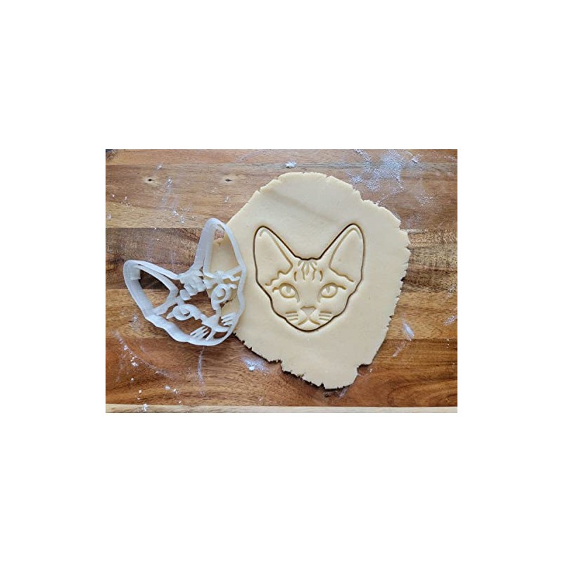 Devon Rex Cat Cookie Cutter, 3 inch, Face Shape