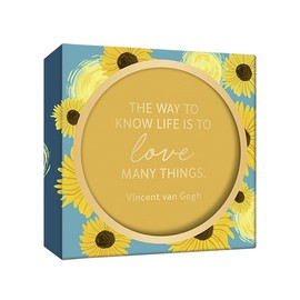 Grafik Werkstatt Genuss & Design Set of 6 Cork Coasters Round Coasters with Quote Vincent Van Gogh