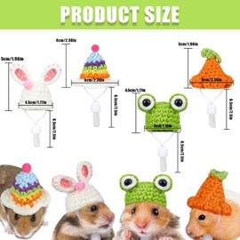 Hamster Hat,1PC Cute Animal Frog Pet Hat with Adjustable Strap,Hand Knitted Tiny Hat Costume Accessories for Small Animals Christmas Holiday Party Photo Props (Frog)