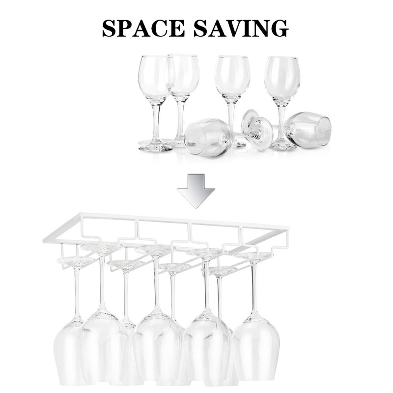 FOMANSH Wine Glass Rack - Under Cabinet Stemware Wine Glass