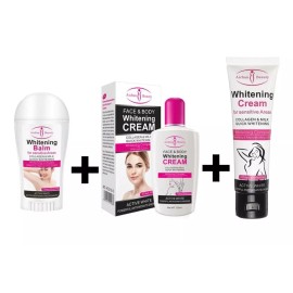 Aichun Beauty Kit Aclara Crema Blanqueadora Desodorante Crema Corporal 3pz