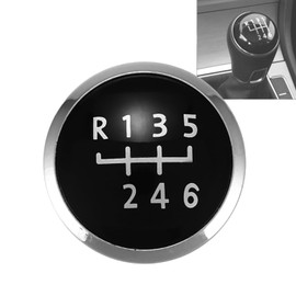 Juttzzei VW Car Gear Knob Cover, 6-Speed Gear Lever Cover for VW T5 T6 Transporter 2003-2010, VW T5 Gear Knob Head, High Quality ABS Plastic Focus Gear Knob Cap Cover Black