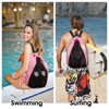 Mesh Swim Bag Beach Backpack with Wet Pocket - Drawstring