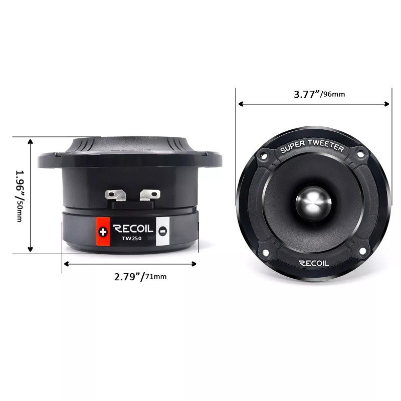 Recoil TW250 High Compression Bullet Super Tweeters 200 Watts RMS