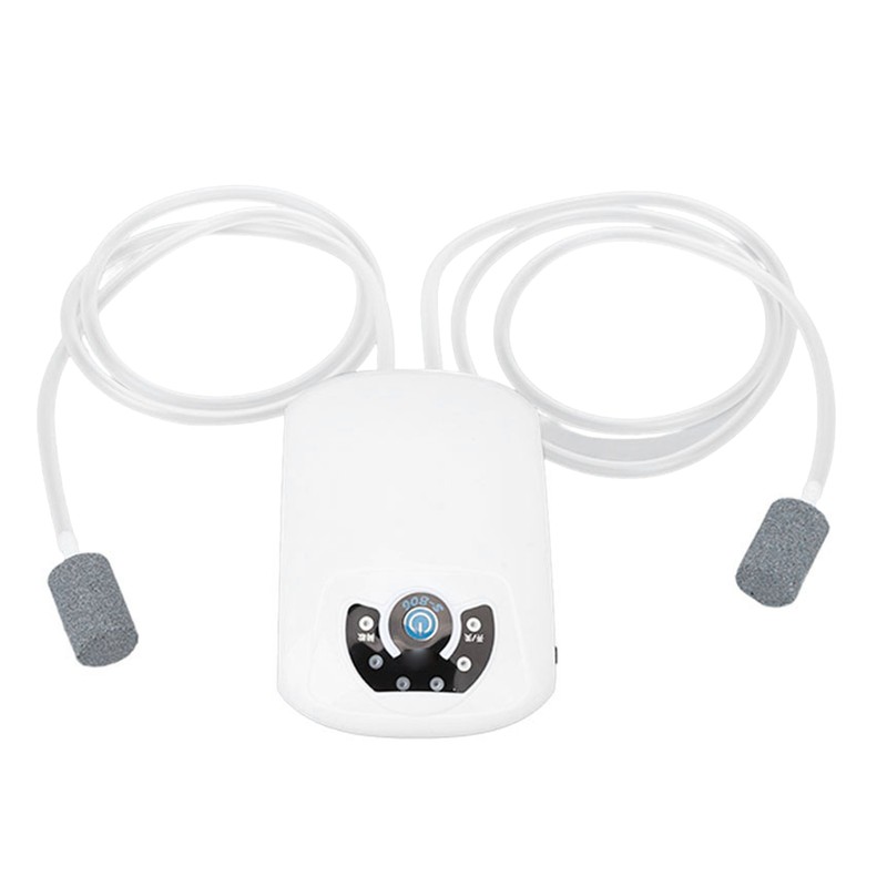 Aquarium Oxygen Pump Silent 2 Outlets Small Portable Fish Tank