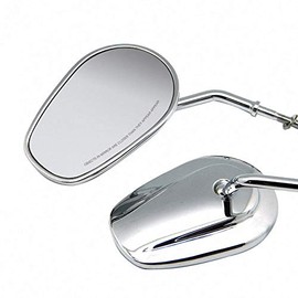 MotorToGo 1 Pair Chrome CNC Long Stem Custom Mirrors Compatible for 2006 Harley-Davidson V-Rod VRSCA