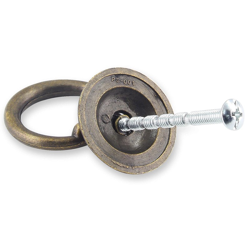 Jiozermi 10 Pcs Metal Ring Pull Handles, Cabinet Ring Knobs,