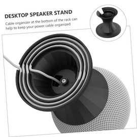 LABRIMP Tabletop Speaker Holder for Mini Practical Speaker Bracket with Cable Organizer for Clean Desk Space Durable Design Black