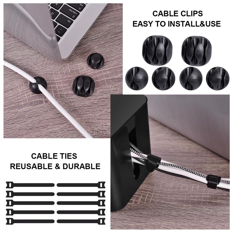 Cable Management Box, 2 Pack Large & Medium Cable Organizer
