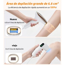 Lasomi 3 en1 IPL Depiladora Láser, 9 niveles ajustables,6,8 cm² Área grande, Dispositivo de depilación indolora IPL Para Mujer, 999.999 destellos, Con HR/SC/RA,dispositivo para axilas, piernas, brazos