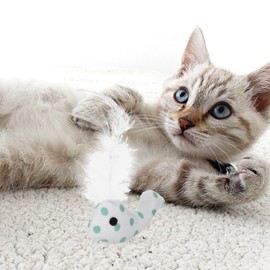 ABOOFAN Cat Teething Toys for Kittens Plush Whale Cat Toys, 4pcs Cute Whale Kitten Chew Toys Plume Cat Toys Cat Teething Toys Training Exerciser Toys for Interactive Cat Toys