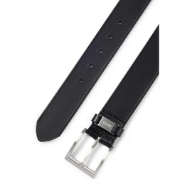 BOSS Connio Men's Leather Belt Real Leather Business Belt, 001 black., 85