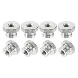 sourcing map Knurled Thumb Nuts, 8Pcs M8 Carbon Steel Nut High Head Through Hole for 3D Printer Part, Silver