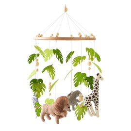 Mobile Baby Cot Bed Bell, Green Leaf Forest Animals Mobile Baby Wind Chimes, Hanging Mobile Wind Chime, Baby Bed Pendant for Boys and Girls