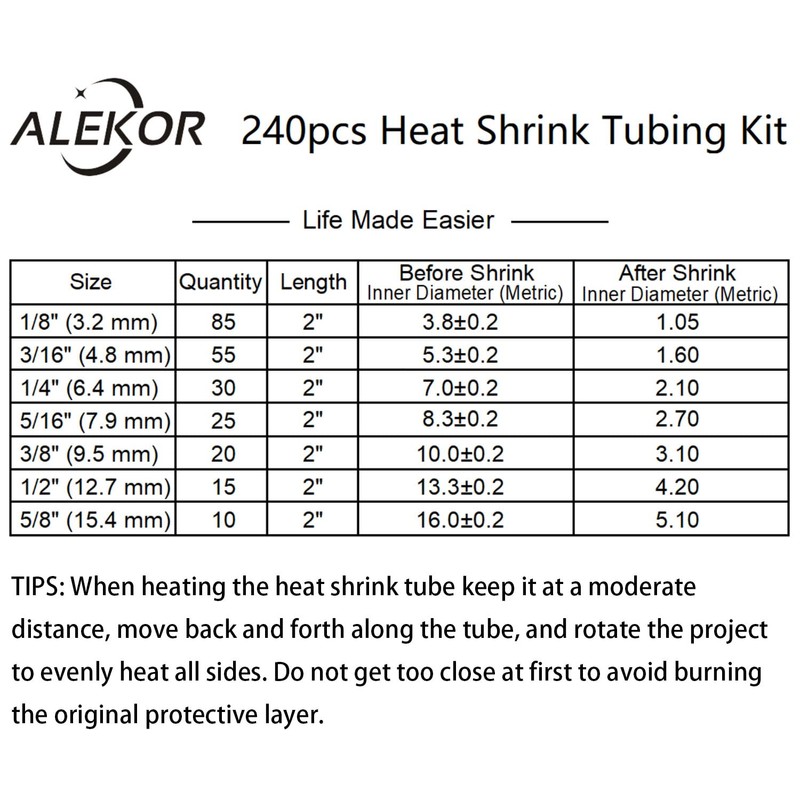 3:1 Heat Shrink Tubing Kit Dual-Wall Adhesive Lined, Waterproof Marine
