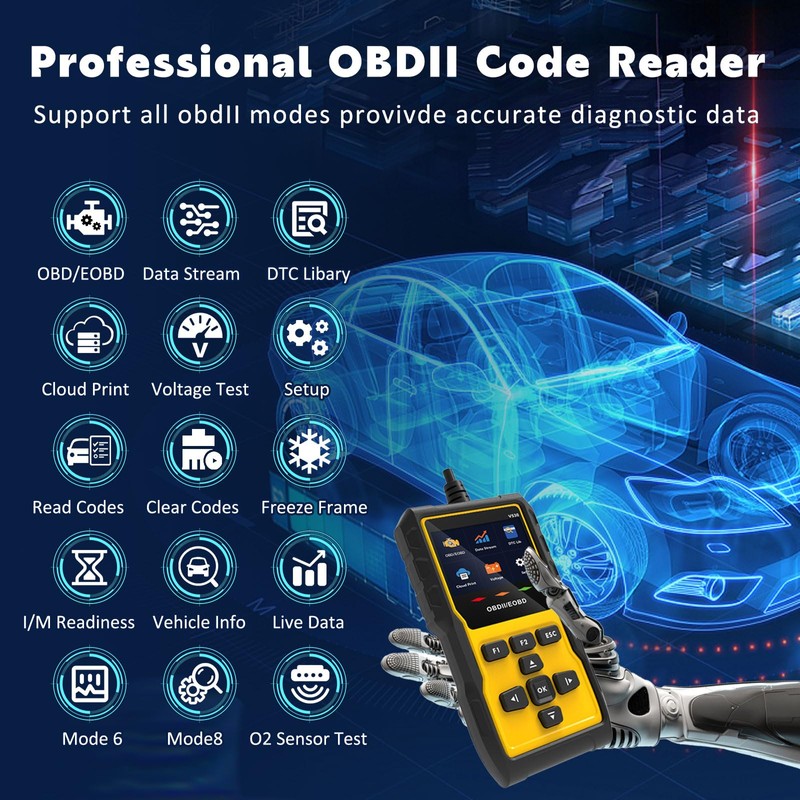Professional OBD2 Scanner Diagnostic Tool, Enhanced Auto Check Engine Code