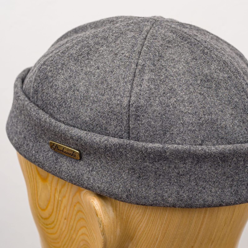 Sterkowski Men's Wool Beanie Docker Cap UK 7 5/8 Grey