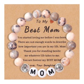 Mothers Day Gifts for Mom to My Mother Bracelet Mom Bracelet from Daughter Natural Stone Bracelet Mothers Day Gifts Bracelets for Mother Mom Mama Mother in Law