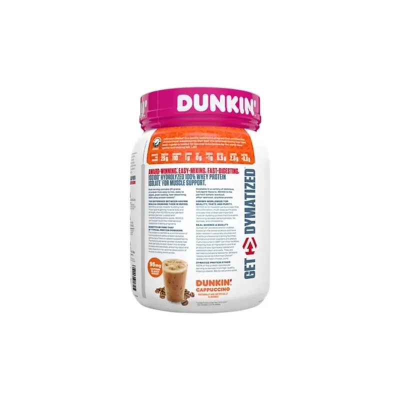 Dymatize Iso 100 20 Servicios 620 Gr Dunkin Capuccino