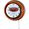 Peterbilt Trucks Class Pay Red Double Neon Advertising Clock Man